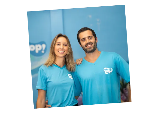 Fernada e Gabriel, sócios da Bloop! Natação